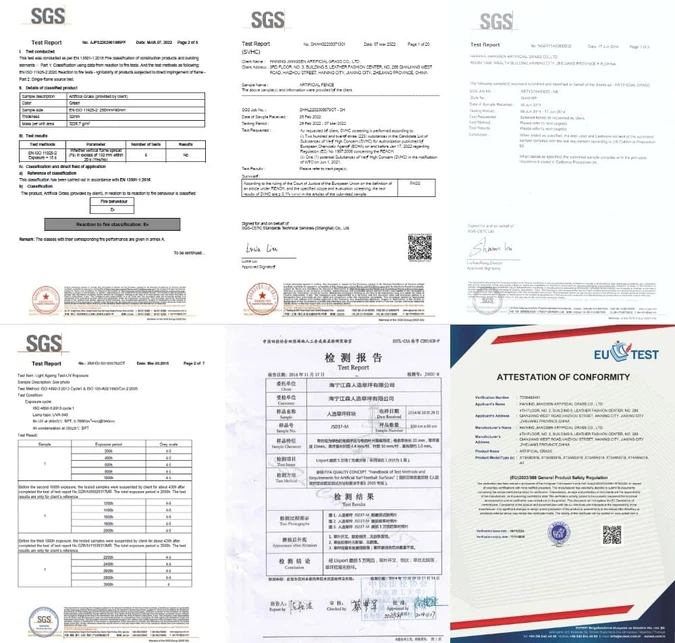 CE and SGS-certified of Linwoo Turf CE and SGS-certified of Linwoo Turf